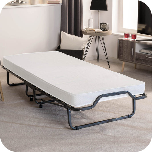 „Beautissu Klappbett Venetia 90x200 cm – Gästebett mit 10,5 cm Matratze & Schutzhülle“